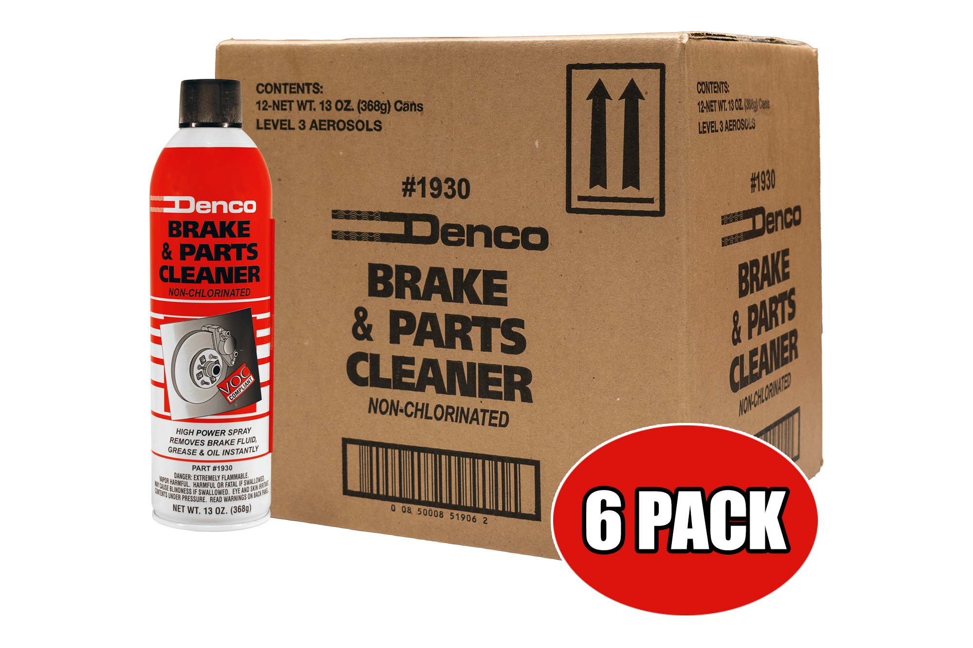 1930 Denco Brake Cleaner Non-Chlorinated - 13 OZ Cans - 6 Cans