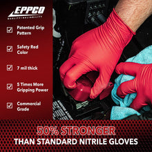 Load image into Gallery viewer, Eppco Grease Bully 7 Mil - Red Micro Diamond Texture Gloves