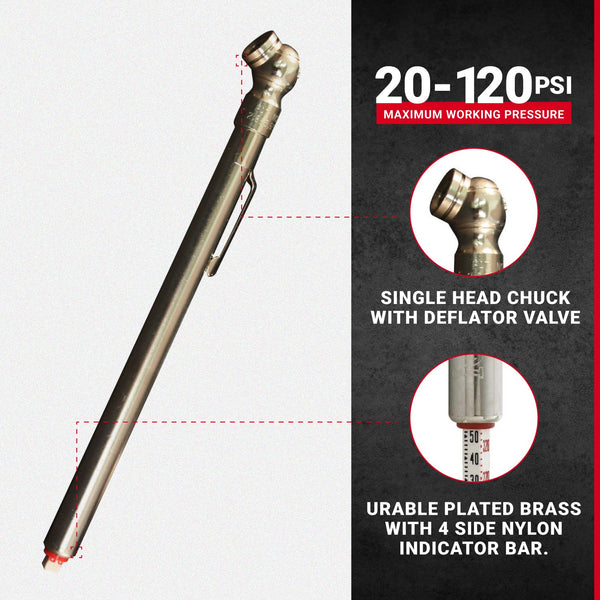 #S925 Pencil Tire Gauge - Truck - RV - Bicycle Tire
