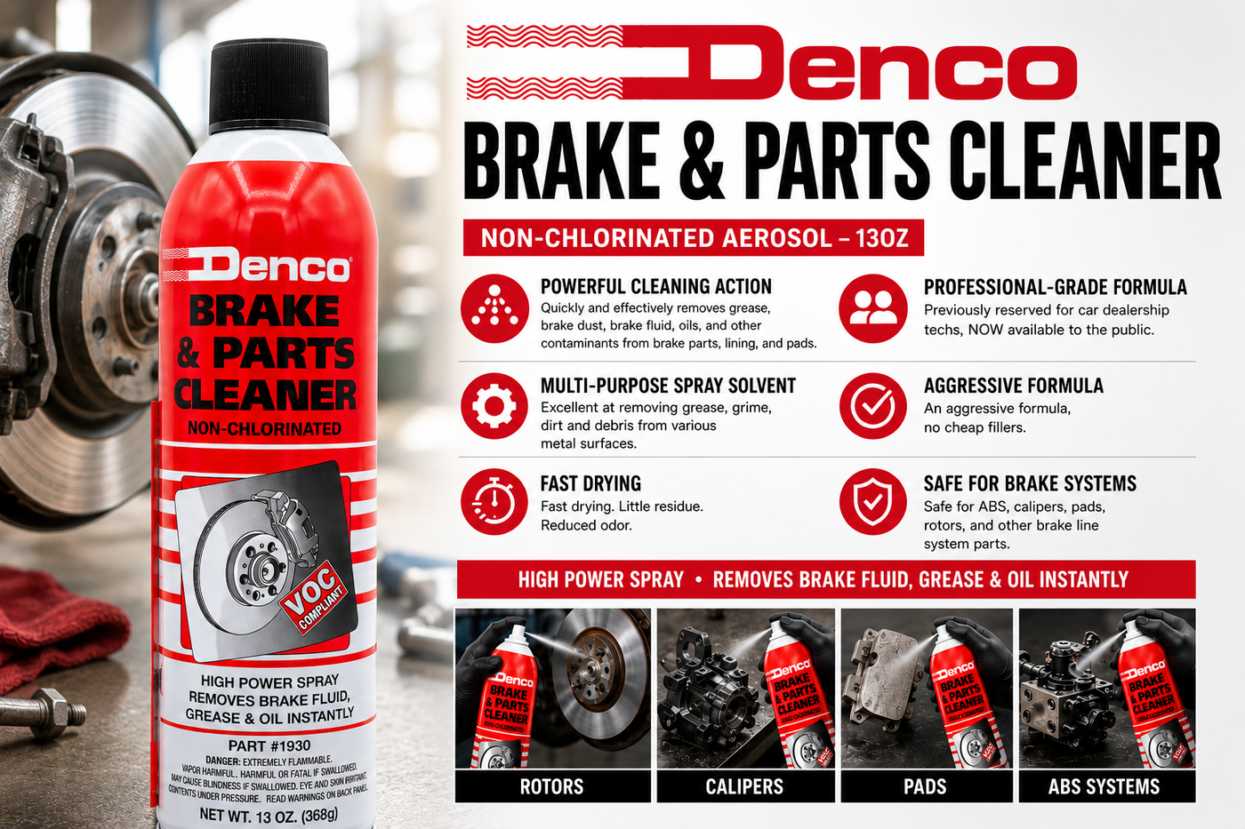 #1930 Denco Brake & Parts Cleaner - 80 Case Skid