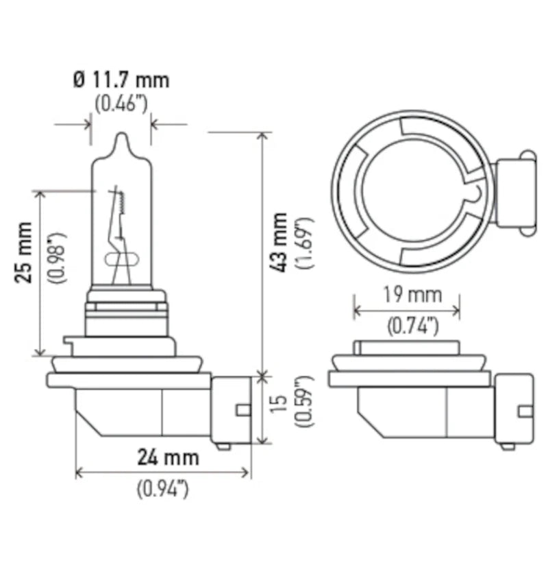 #H9 Halogen T4 12V 65W PGJ19-5 H9 Pack of 10