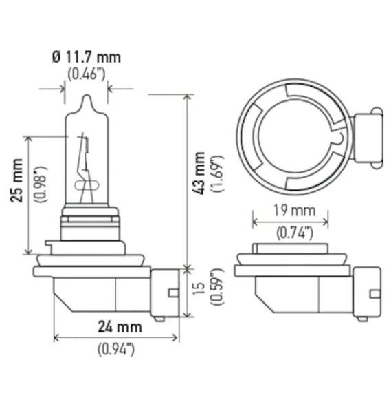 #H9 Halogen T4 12V 65W PGJ19-5 H9 Pack of 10