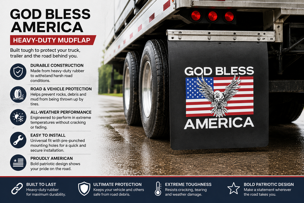 #2430GBE God Bless America Eagle Mudflap - 24" x 30" x 3/16" Poly - 1 Pair