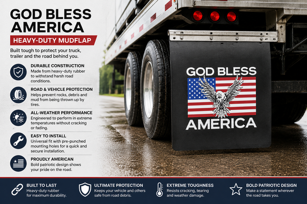 #2430GBE God Bless America Eagle Mudflap - 24" x 30" x 3/16" Poly - 1 Pair