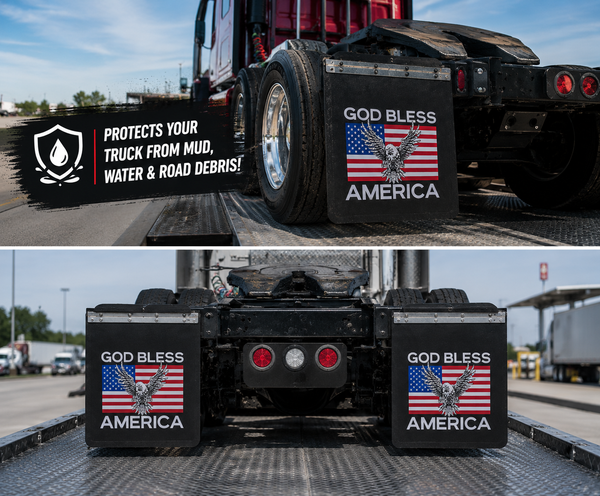 #2430GBE God Bless America Eagle Mudflap - 24" x 30" x 3/16" Poly - 1 Pair