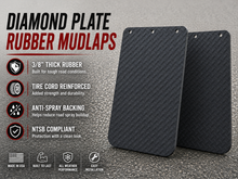 Load image into Gallery viewer, #24D Diamond Plate Mudflap - 3/8" Thick Rubber 1 PAIR

