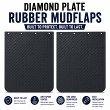 Load image into Gallery viewer, #24D Diamond Plate Mudflap - 3/8" Thick Rubber 1 PAIR
