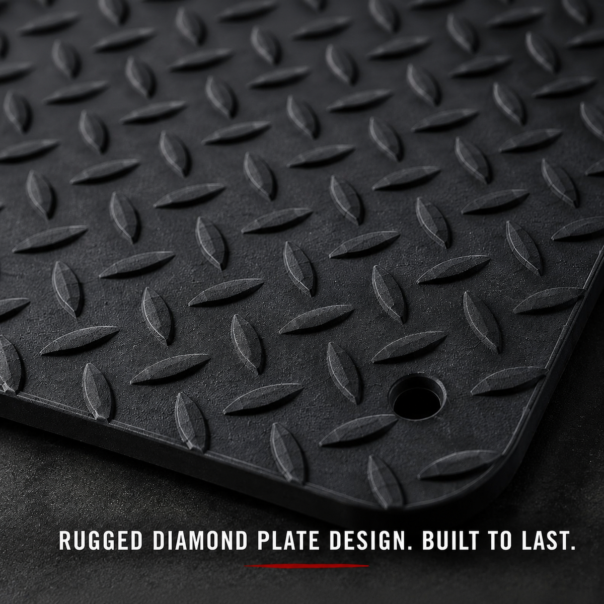 #24D Diamond Plate Mudflap - 3/8" Thick Rubber 1 PAIR