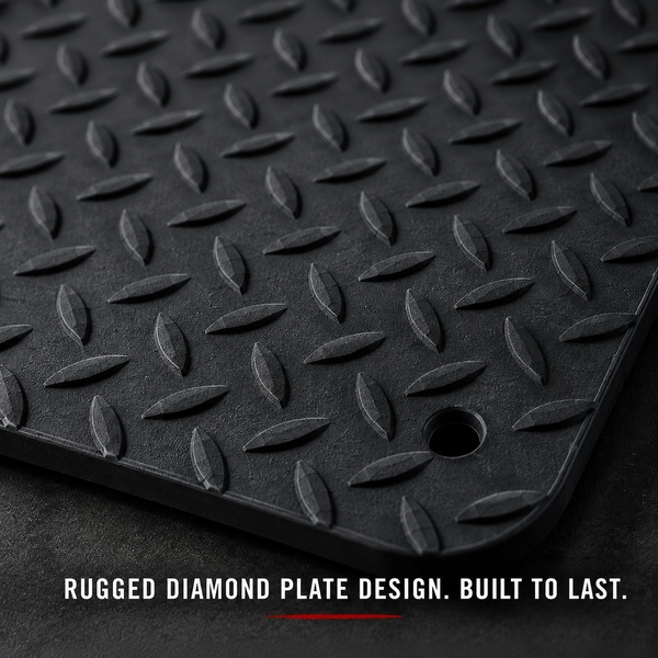#24D Diamond Plate Mudflap - 3/8" Thick Rubber 1 PAIR