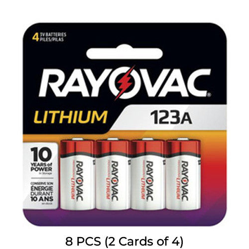 #RL123A Lithium Battery Rayovac 8 Pack