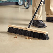 Load image into Gallery viewer, #92-022 24" Black Tampico Wood Reinforced Push Broom Head Only
