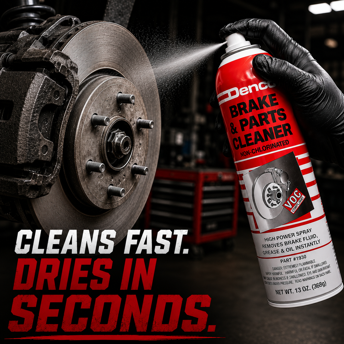#1930 Denco Brake Cleaner Non-Chlorinated - 13 OZ Cans - 192 Pack