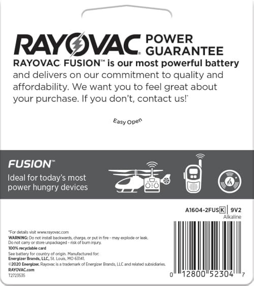 #9V Rayovac 9V Batteries 6 Pack