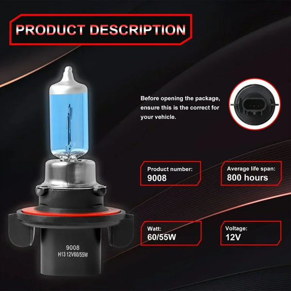 #9008F Halogen 60-55w 12v 5.07-4.29 amp (H13) Pack of 10
