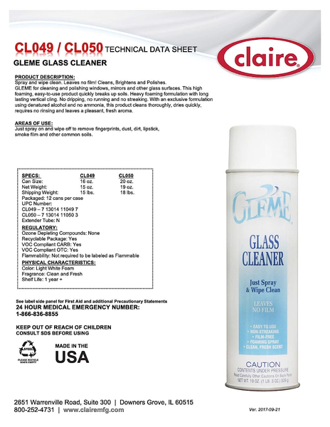 #GLEME Claire Aerosol Glass Cleaner