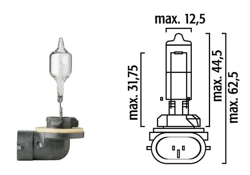 #886 Halogen T3 1-4 12V 50W PGJ13 Pack of 10