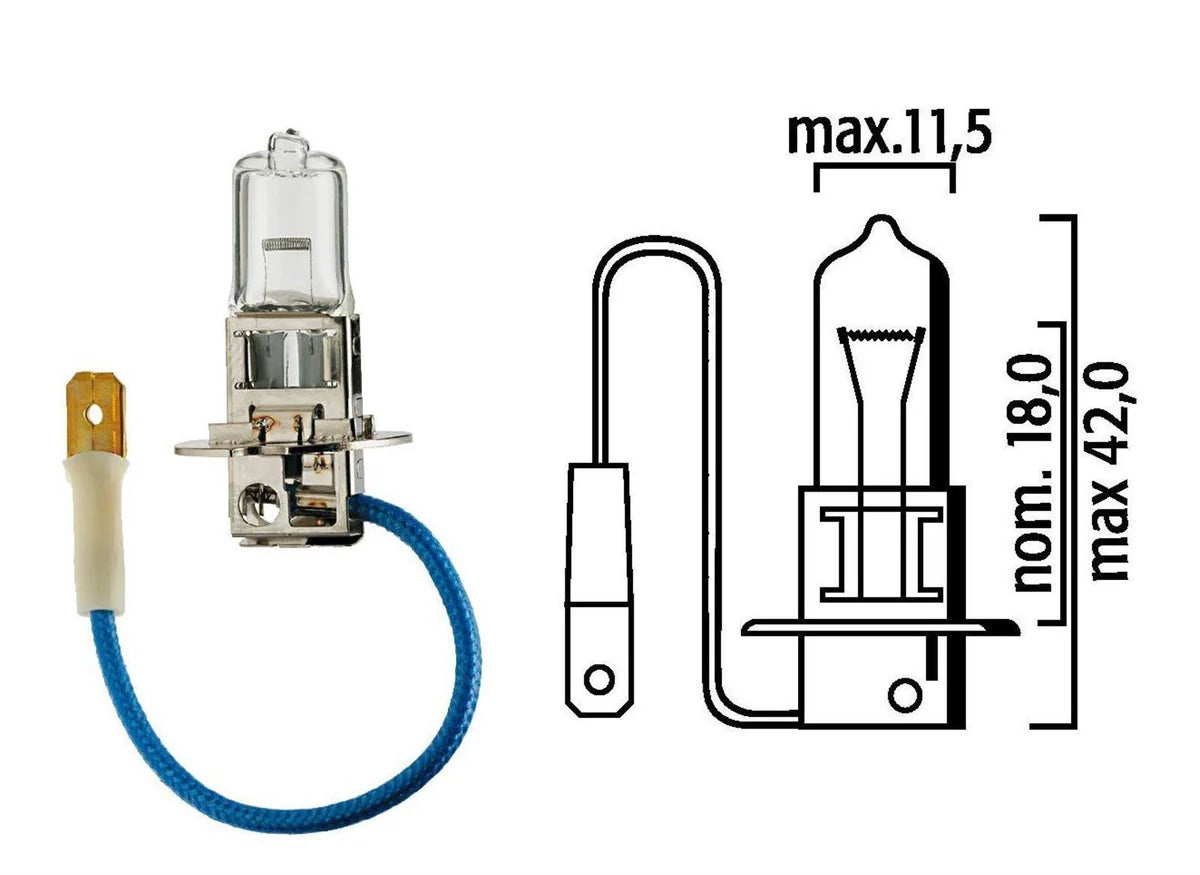 #H3 Halogen T3 1-4 12V 55W PK22s HALOGEN Pack of 10