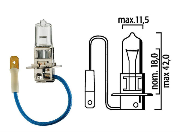 #H3 Halogen T3 1-4 12V 55W PK22s HALOGEN Pack of 10