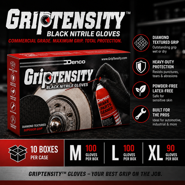 #12000 Denco Black GripTensity Commercial Grade Nitrile Gloves - DIAMOND - 7MIL