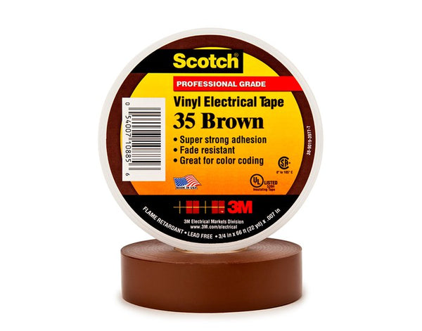 #10885 3M BROWN Super 33 Vinyl Electrical Tape 3/4" x 66' Pack of 10