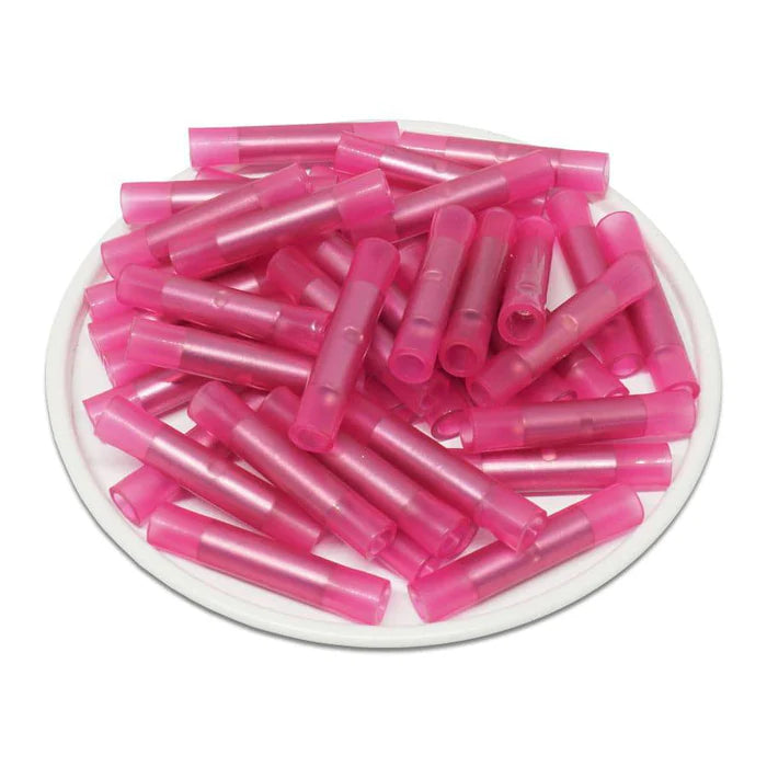 #20081 Nylon 22-18 Insulated Pink Butt Connector 100 Pack