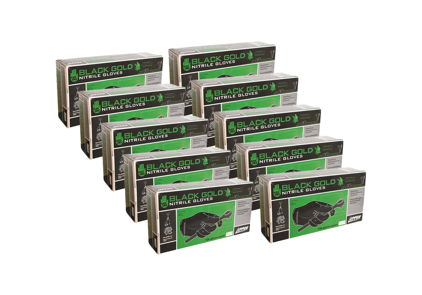 Eppco - Black Gold - 5 Mil - Black Gloves - Case of 10 Boxes