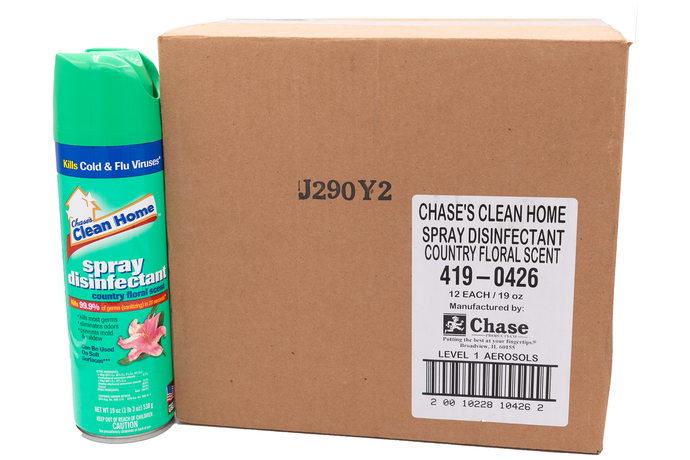 #419-0426 Chase Products Clean Home Disinfectant Spray 19oz Cans - 12/Case