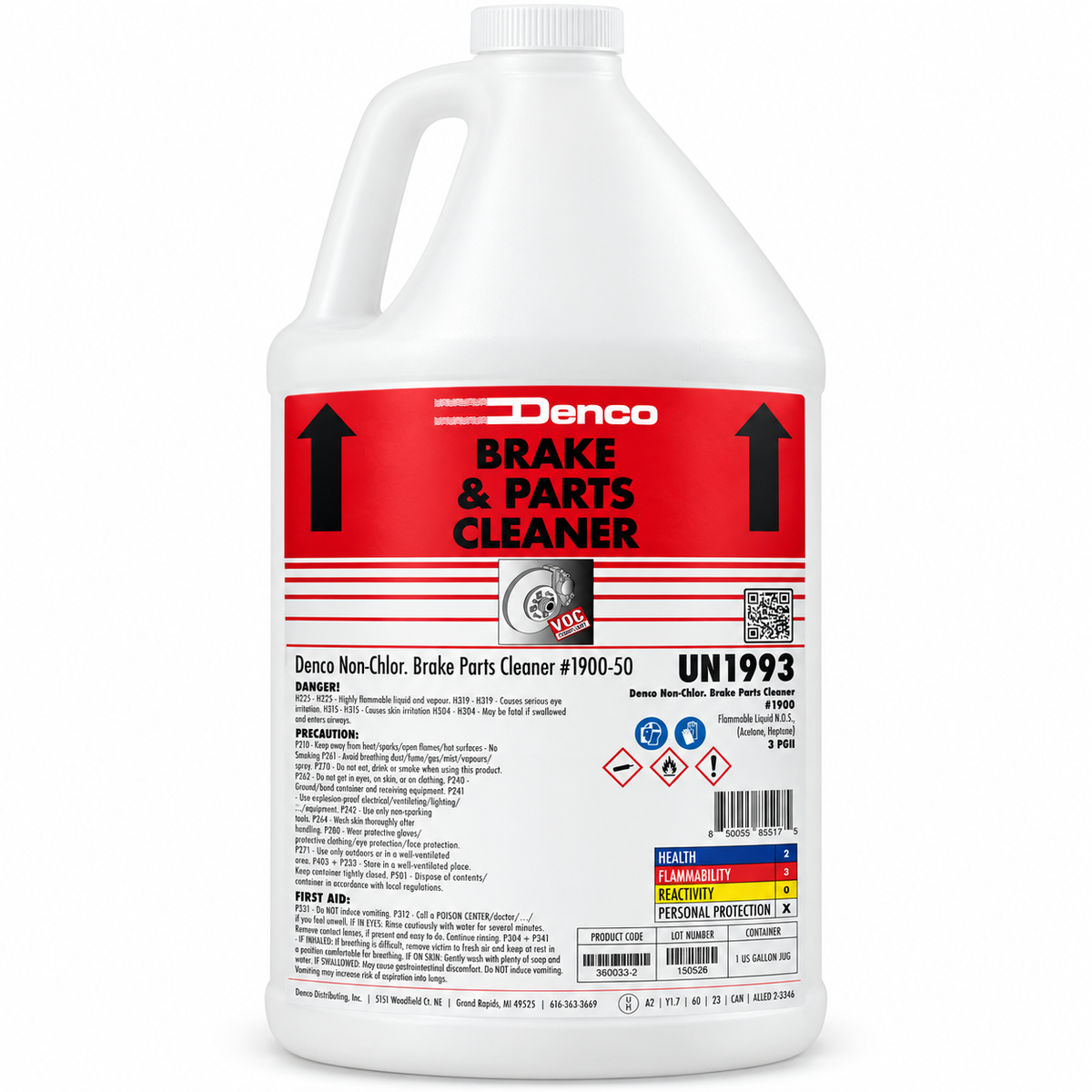 Denco #1900-50 Brake Parts Cleaner - 50 State Compliant - 1 Gallon