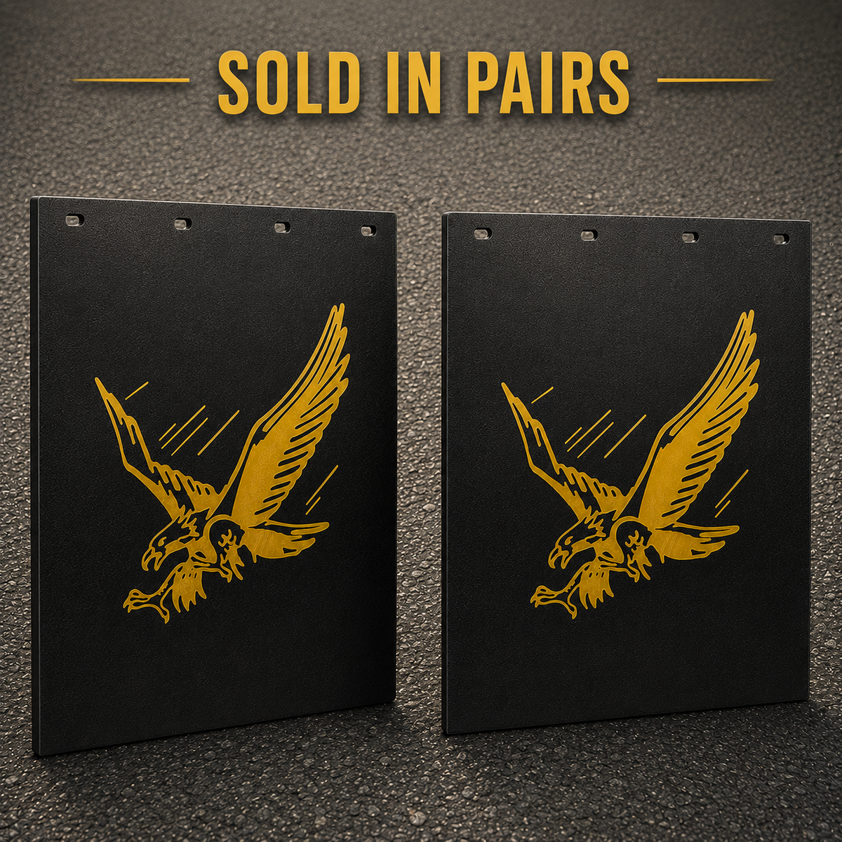 #2430GE Gold American Eagle Mudflaps - 24x30" PAIR