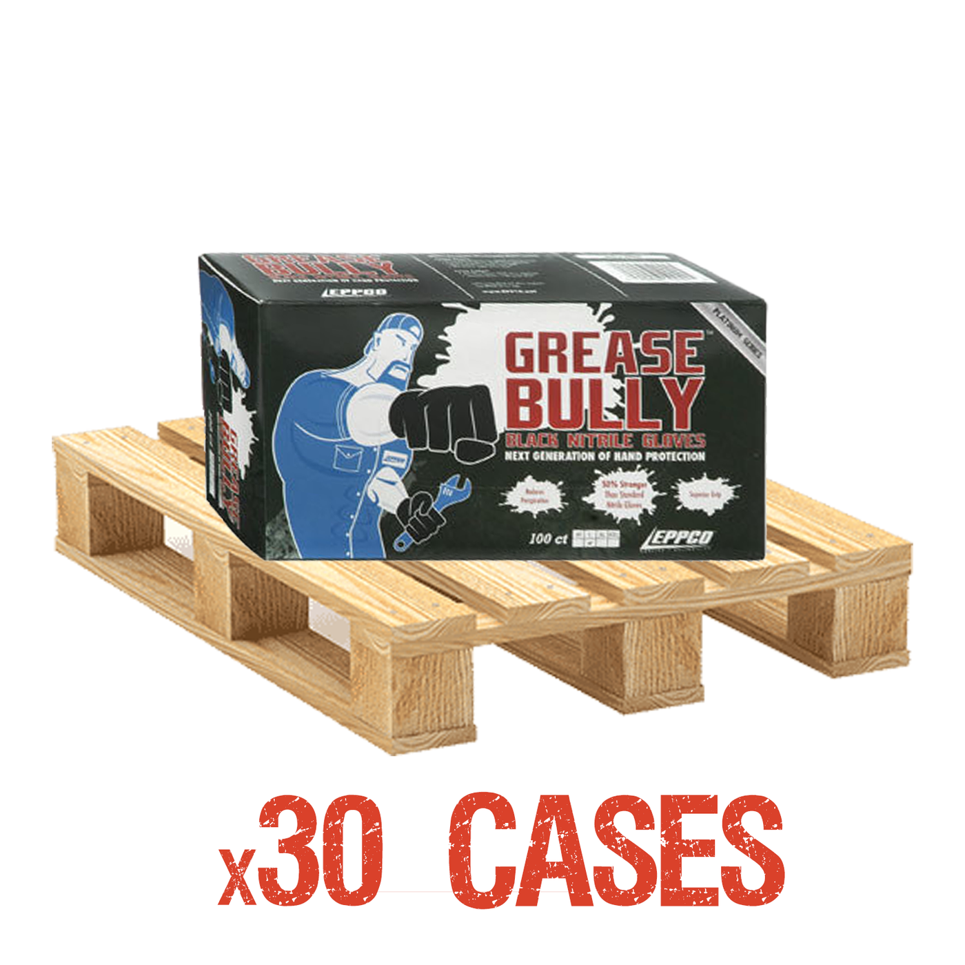 Grease Bully 6MIL Black Nitrile - 30 Case Skid - Mix and Match Sizes