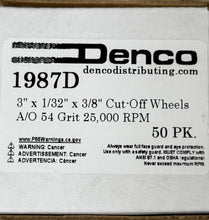 Load image into Gallery viewer, #1987D Cut Off Wheel 3" x 1/32" x 3/8" Pr/Each/50 Box
