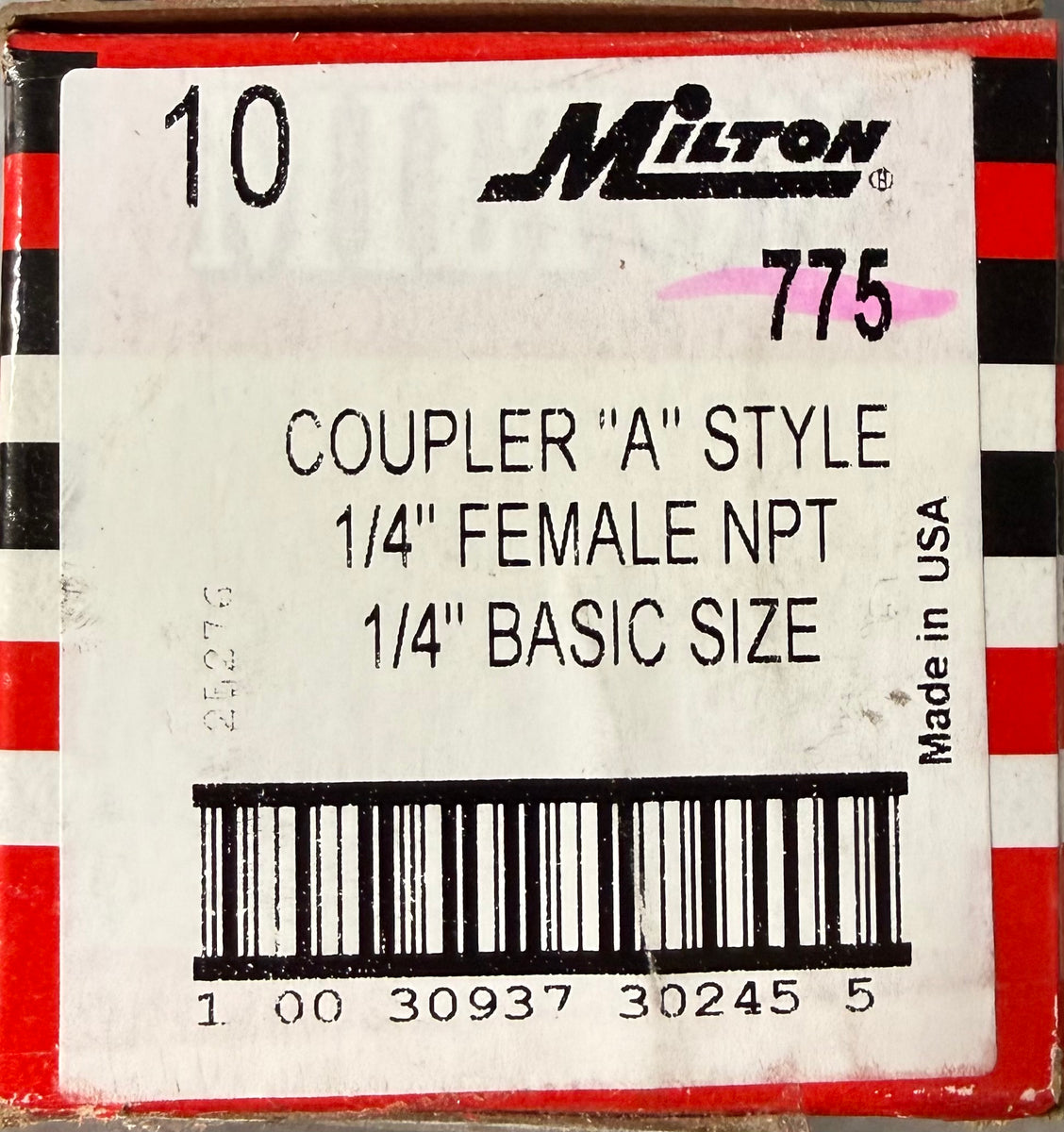 #775 Female 1-4 P-T Coupler Body (A) 10 Pack
