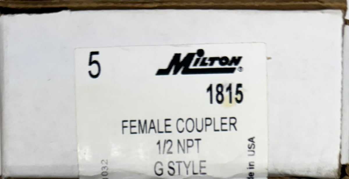 #1815 1/2" FNPT G Style Coupler 10 Pack