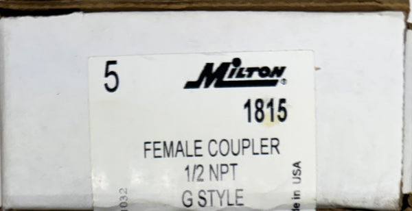 #1815 1/2" FNPT G Style Coupler 10 Pack