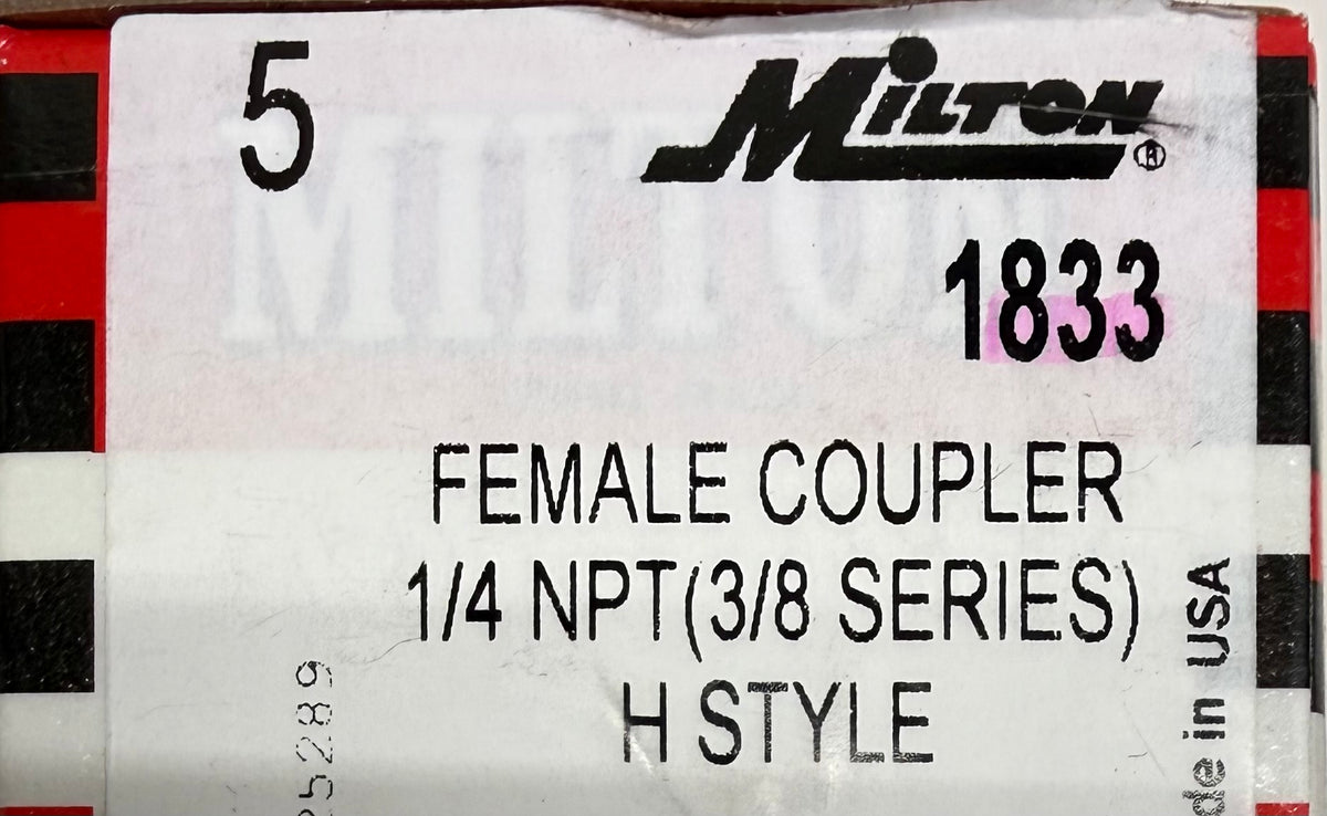 #1833 1/4" FNPT H Style Coupler 10 Pack