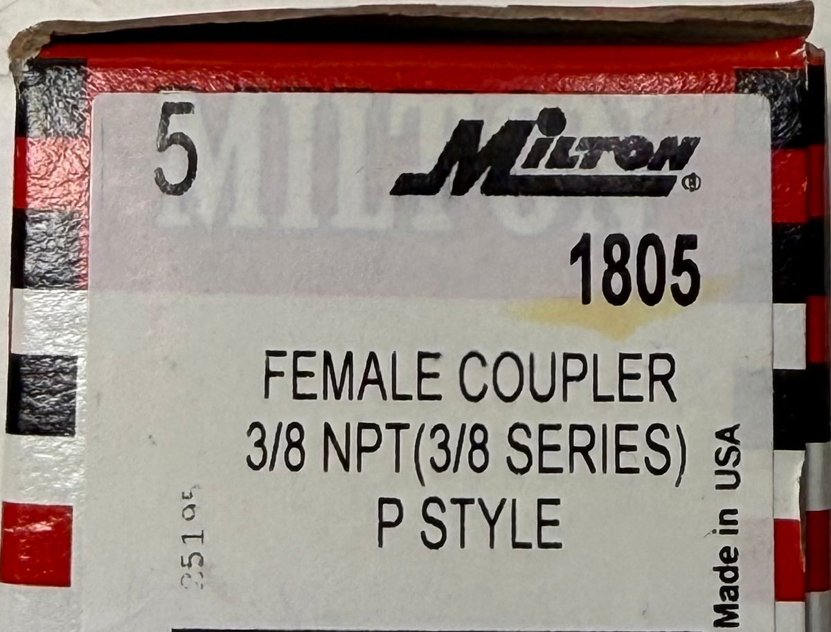 #1805 3/8" FNPT P Style Coupler 10 Pack