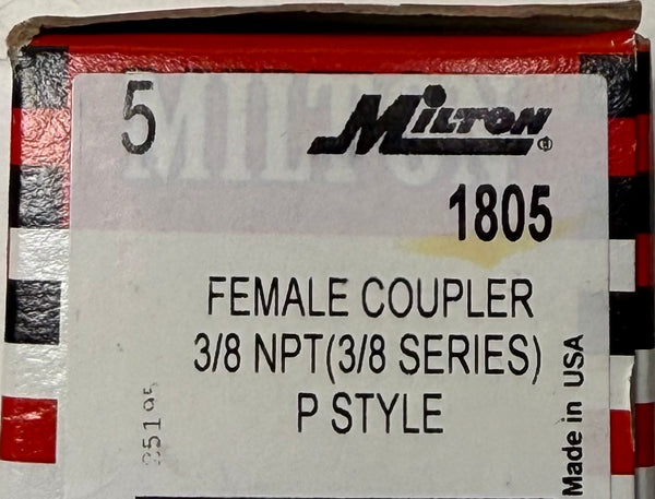 #1805 3/8" FNPT P Style Coupler 10 Pack