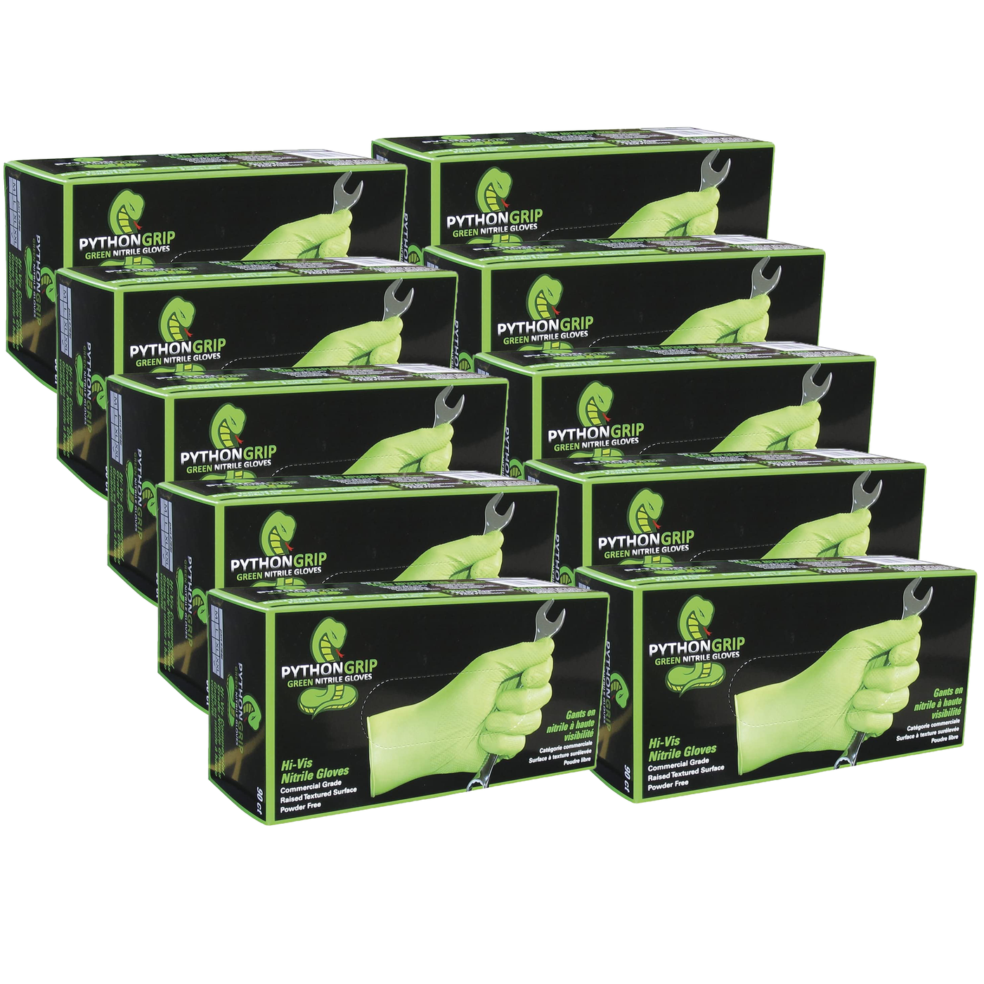 Eppco - Python Grip - 6 Mil Green Diamond Texture Gloves