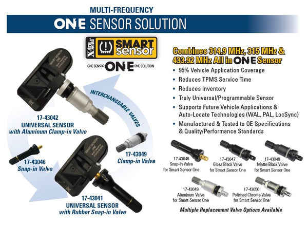 #17-43041 Smart Sensor One Multi-Frequency TPMS Sensor (Snap-In)