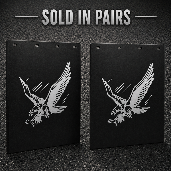 #2430SE Silver American Eagle Mudflaps - 24x30" PAIR