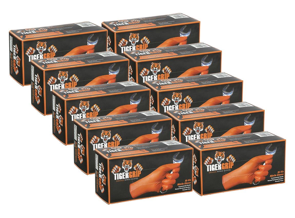 Eppco - Tiger Grip - 8 Mil Orange Diamond Texture Gloves