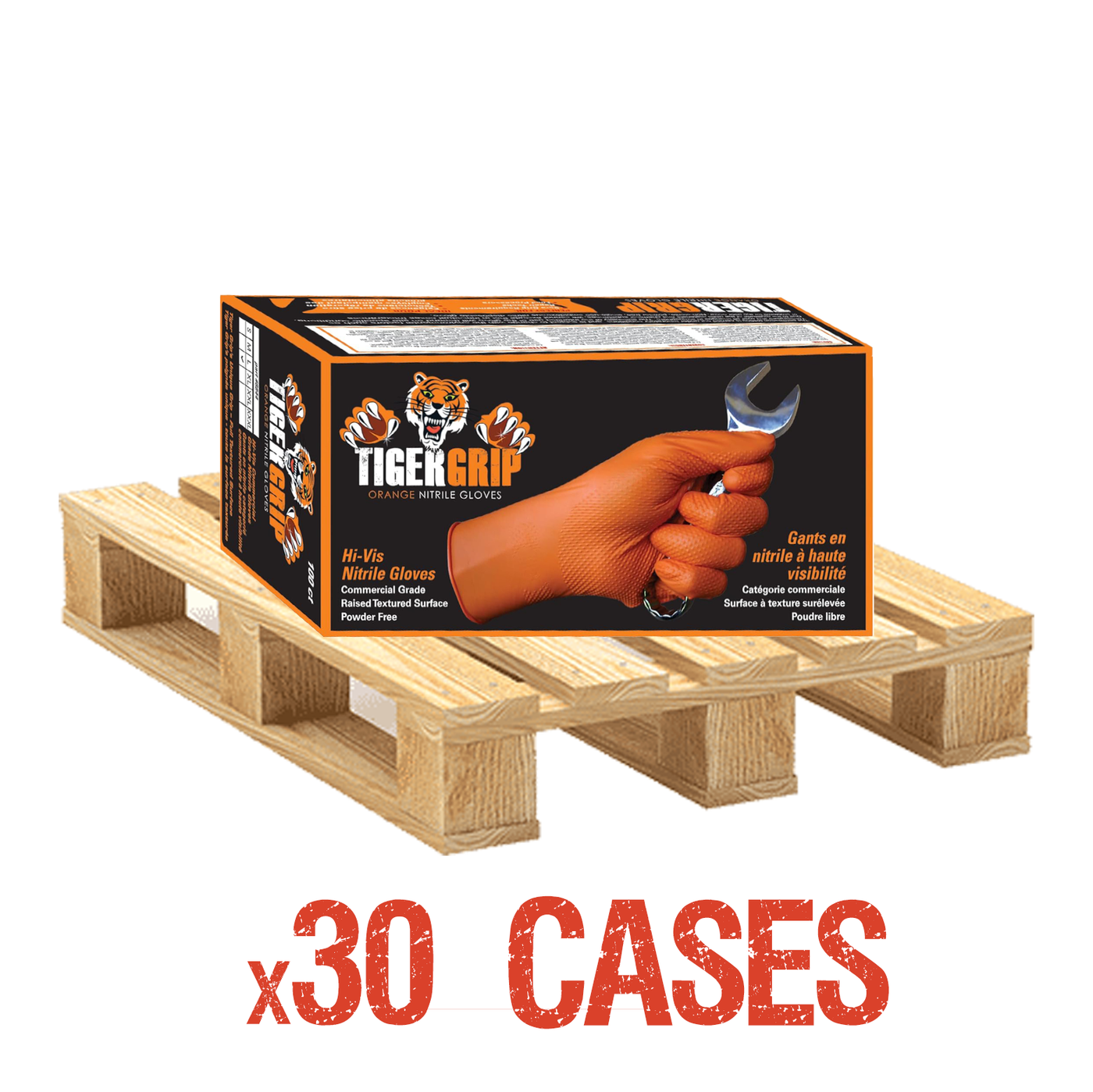 Tiger Grip 8MIL Black Nitrile - 30 Case Skid - Mix and Match Sizes
