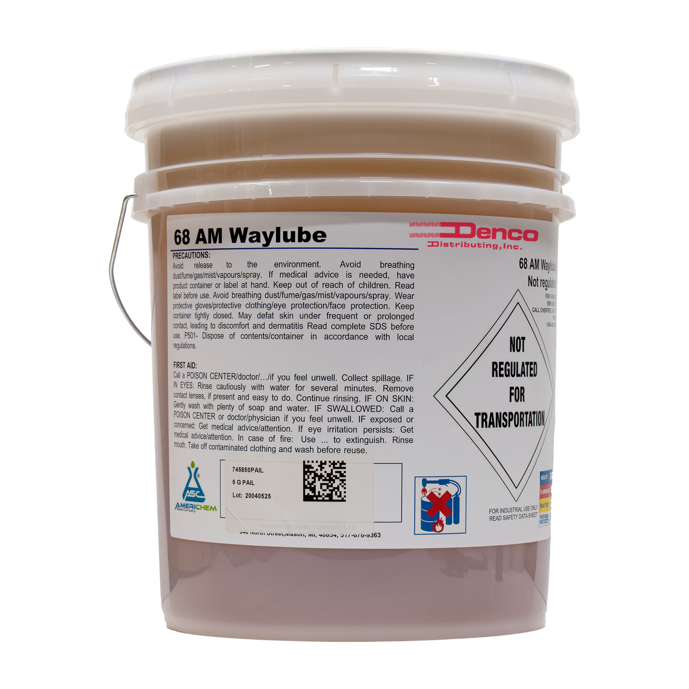 Denco AM Waylube 68 Industrial Machine Tool Way Oil, Heavy Load Protection, Anti-Stick-Slip Formula - 5-Gallon Pail