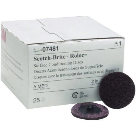 #07481 3M 2" Roloc Recon Disc Medium Maroon for Steel 25 Pack