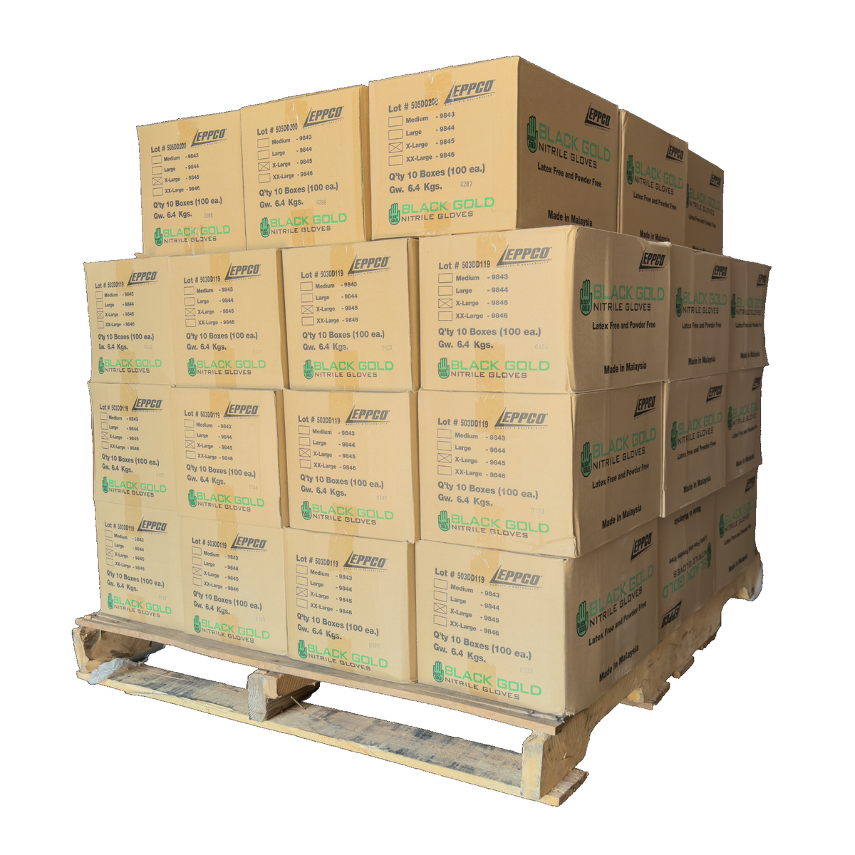 Eppco - Black Gold - 5 Mil - Black Gloves - 30 Case Pallet