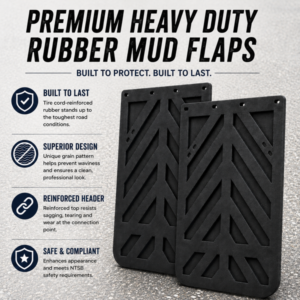 #24C Chevron Mudflaps - 1/4" Thick Rubber  PAIR