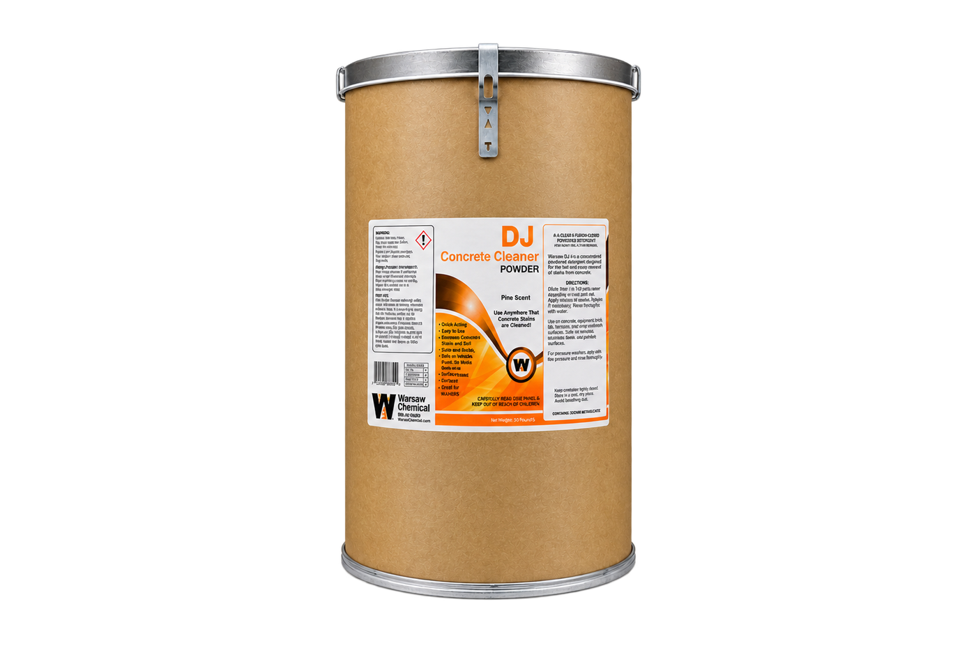 #DJ Concrete Floor Cleaner Orange Powder 50lb Drum