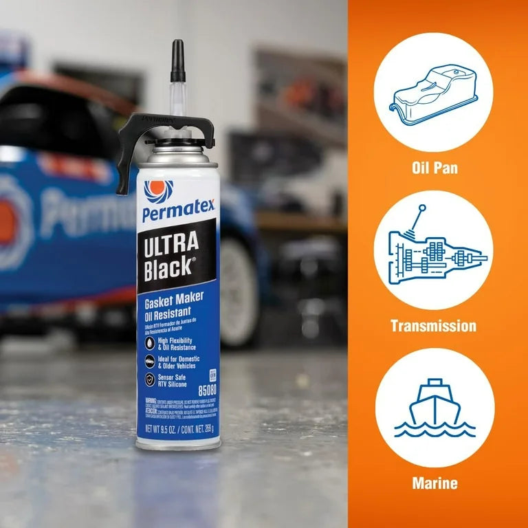 #85080P Permatex Ultra Black Maximum Oil Resistance RTV Silicone Gasket Maker 9.5oz