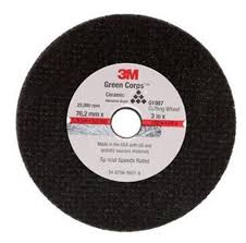 3M Green Corps Cut Off Wheels 3 x 1/32 x 3/8 - 3 x 3/16 x 3/8
