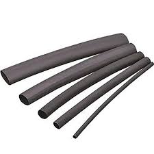 Black Heat Shrink Tubing 6" Length 8 Pack 1/4' - 1"